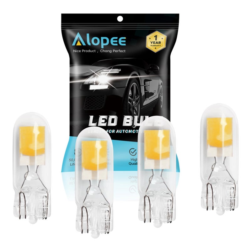 Alopee 4 Pack 194 Bulb Warm White Led 2700K Replacement for 168 194 W5W T10 Led Bulb RV Lights Under Cabinet Lights DC 12V Only - Image 1